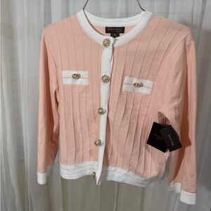 Pink and White Cardigan